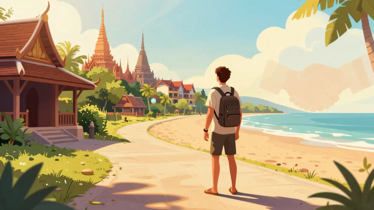 Traveler choosing ethical wellness options for safe and respectful tourism